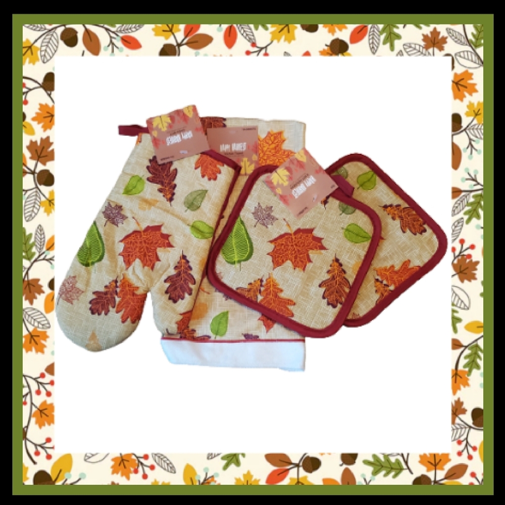 FOUR [4] PIECE SET ☆ FALL LEAVES ☆ KITCHEN LINENS